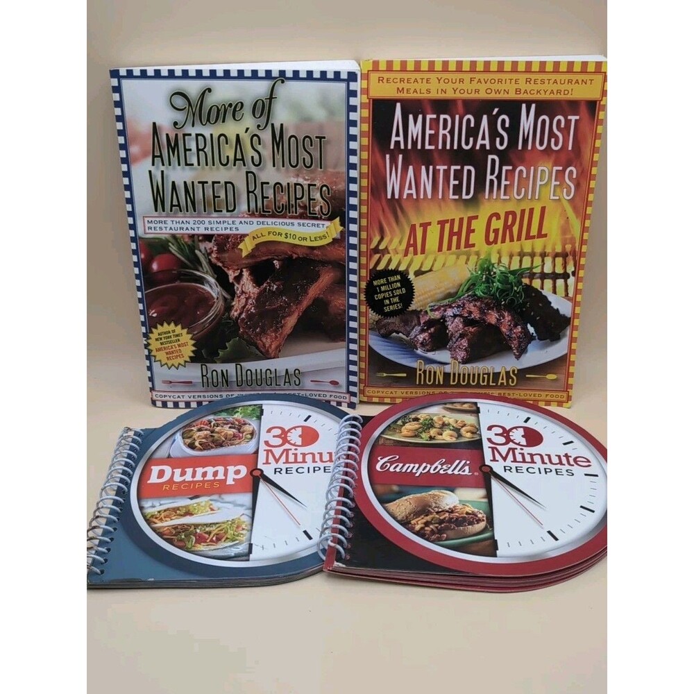Lot of 4 Vintage Cookbooks America’s Most Wanted Recipes & Campbell's 30 Min